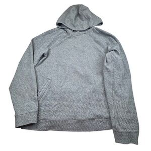 Lululemon Hoodie Men's Medium Gray Cotton Textured Double-Knit logo Sweatshirts